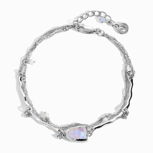Moonstone Pearl Bracelet - Heirloom - sterling silver