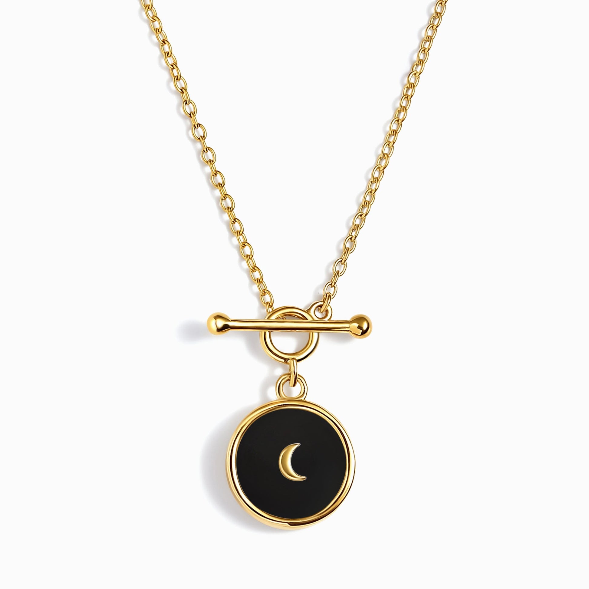 Black Obsidian T-Lock Necklace - Dream yellow gold