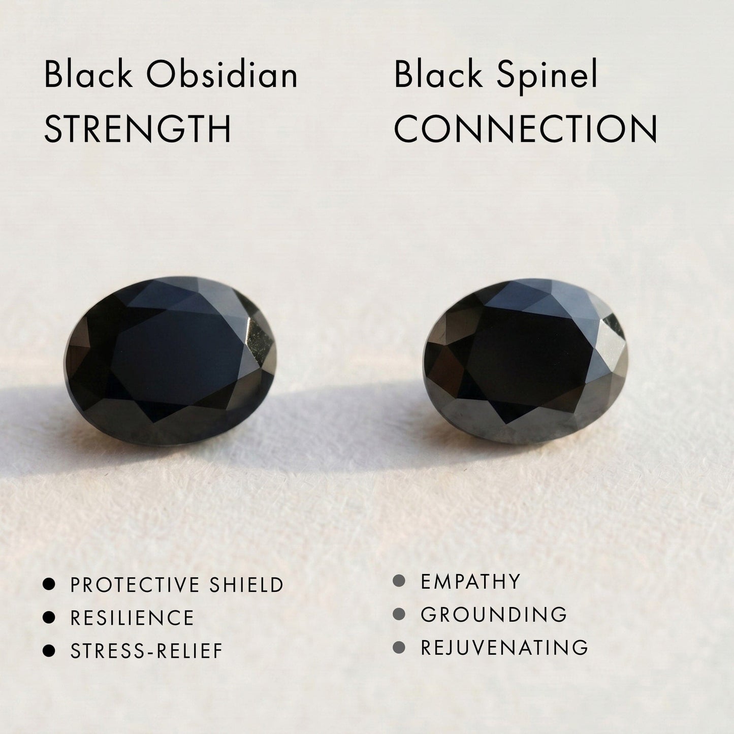 Black Obsidian and Black Spinel meaning tile