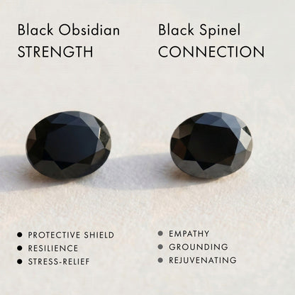 Black Obsidian and Black Spinel meaning tile