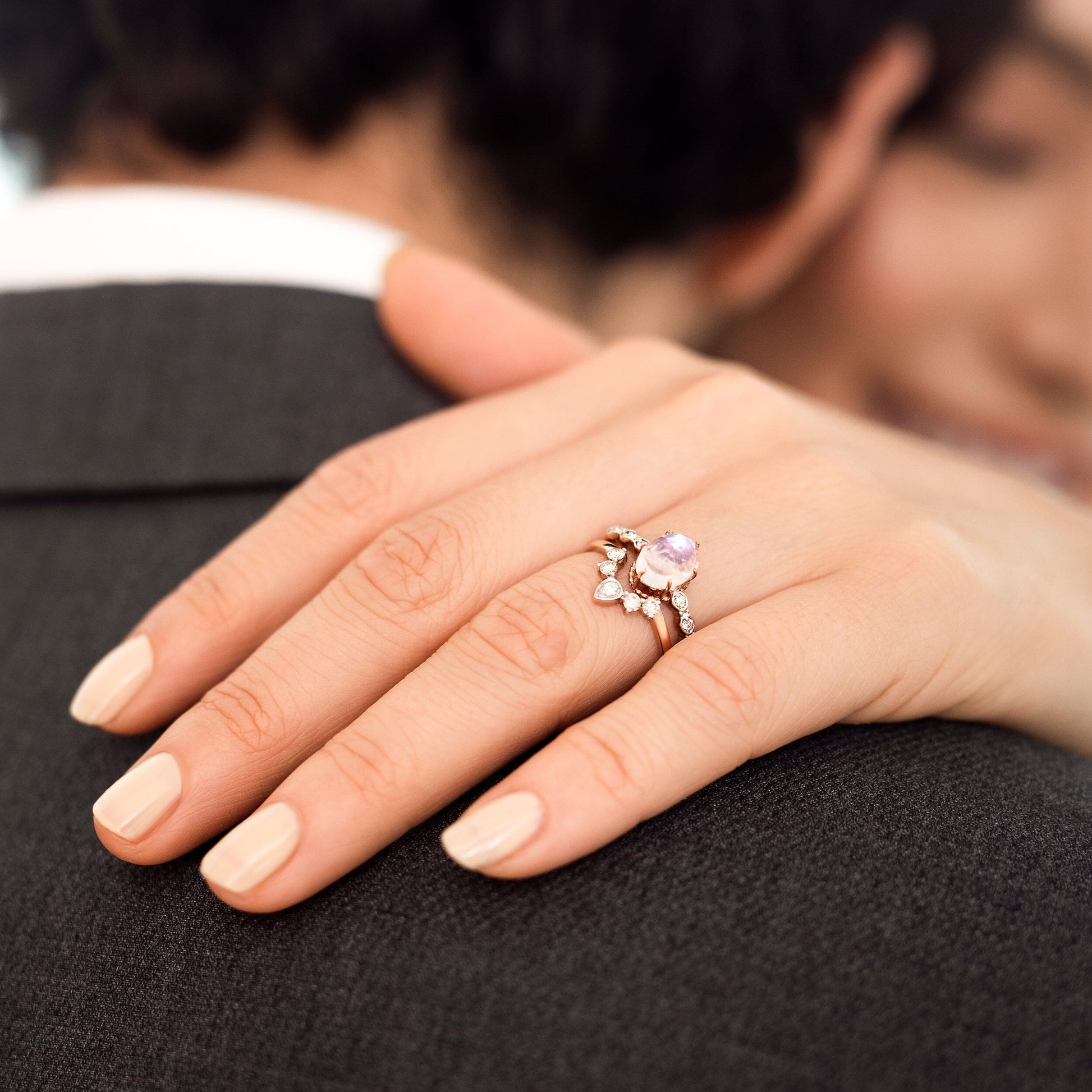 Mirth Ring and Vow Band worn