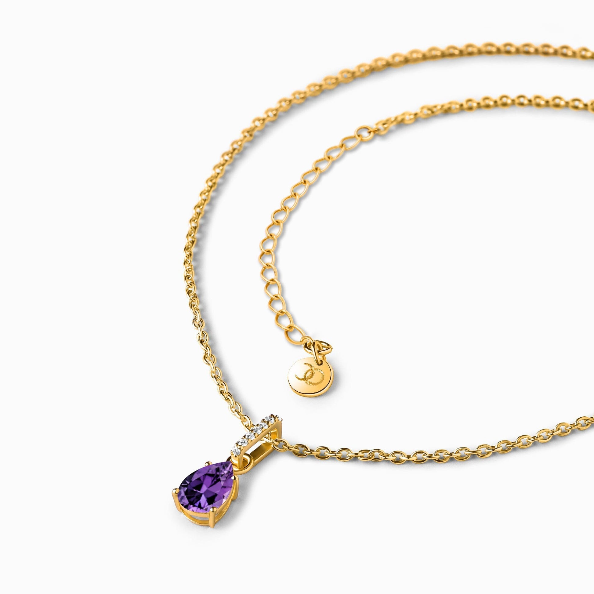 Amethyst Necklace Sway yellow gold detail shot