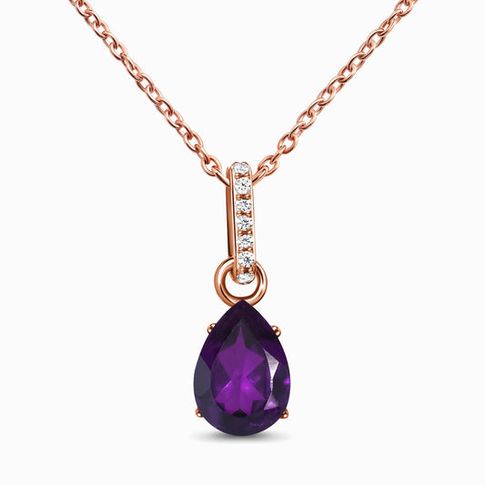 Divine Purpose Necklace rose gold, Amethyst