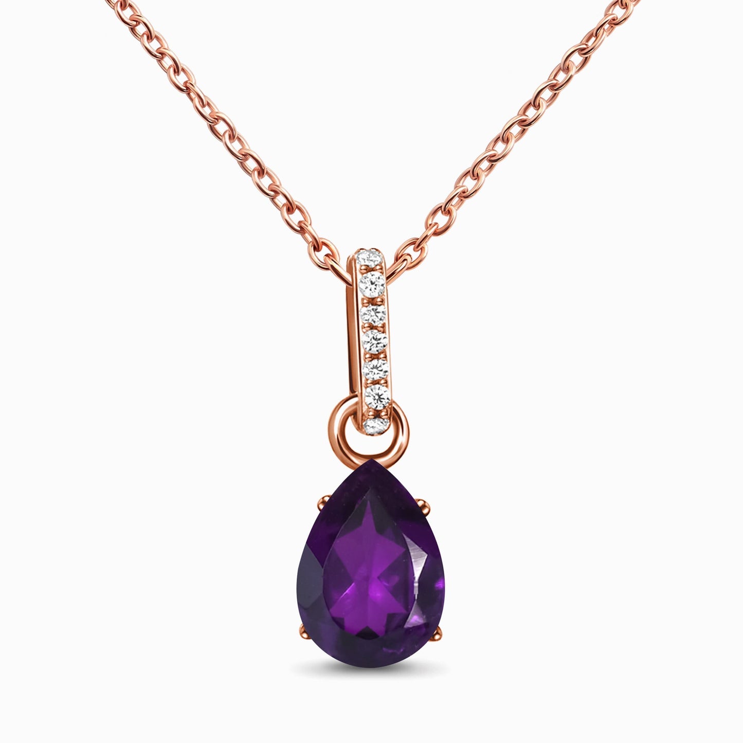 Amethyst Necklace Sway rose gold studio shot