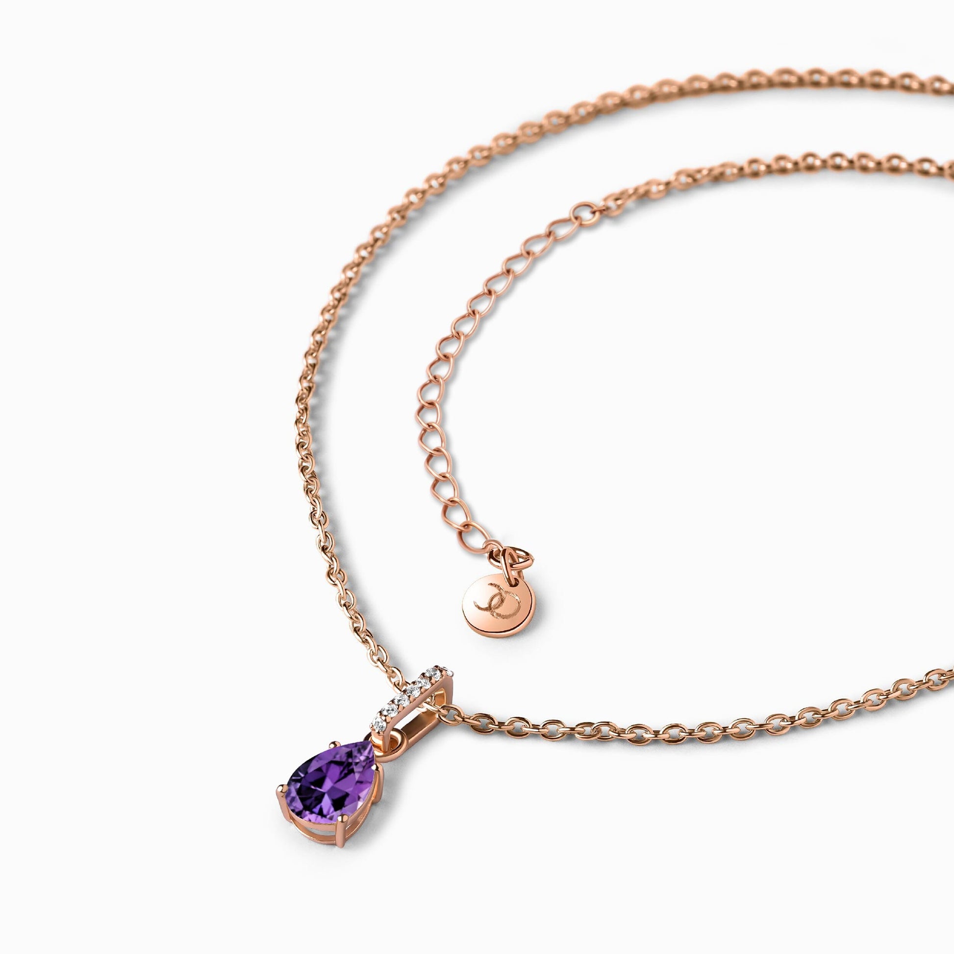 Amethyst Necklace Sway rose gold detail shot