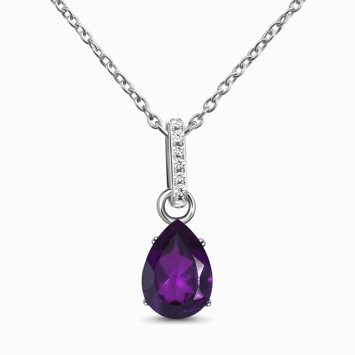 Amethyst Necklace Sway silver studio shot