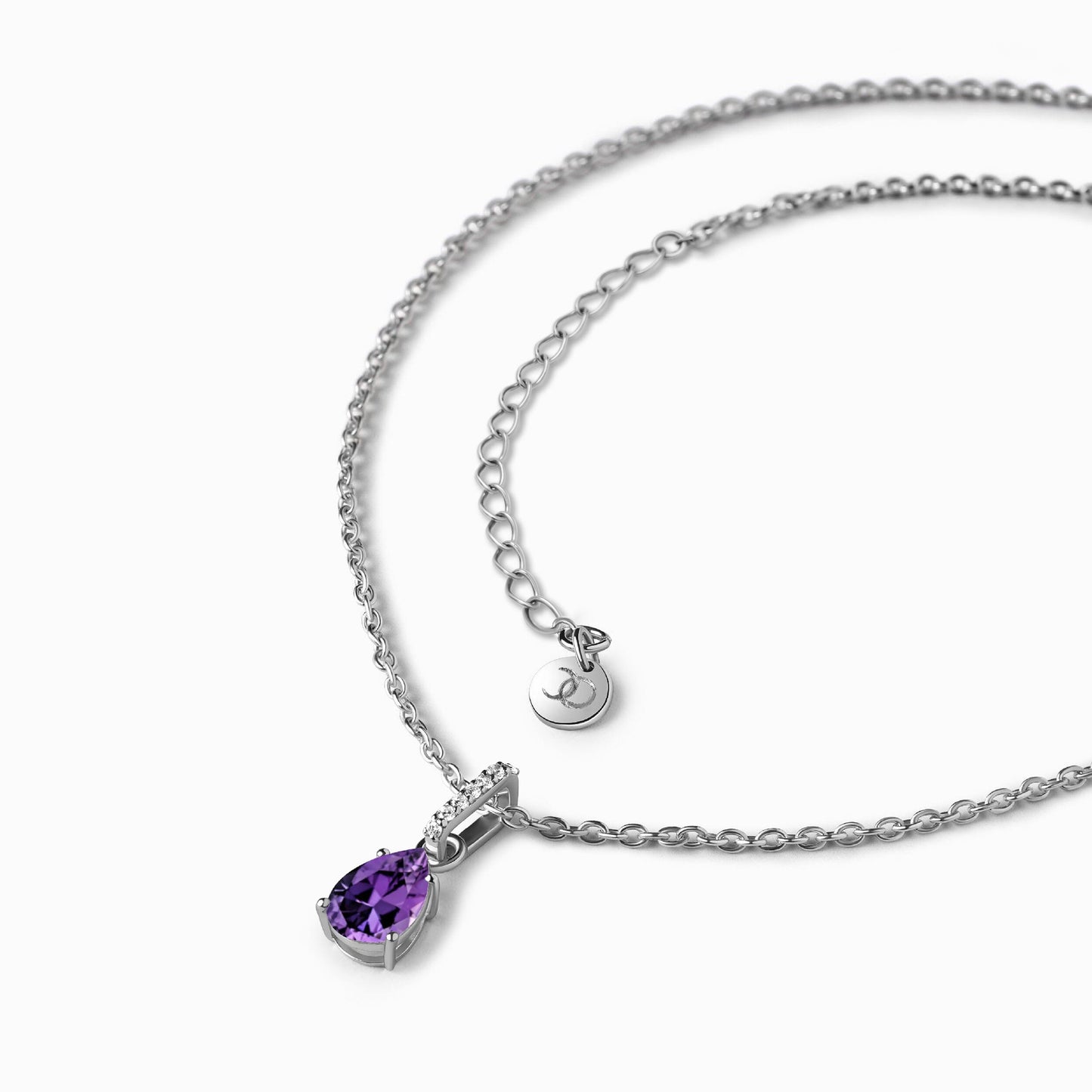 Amethyst Necklace Sway silver detail shot