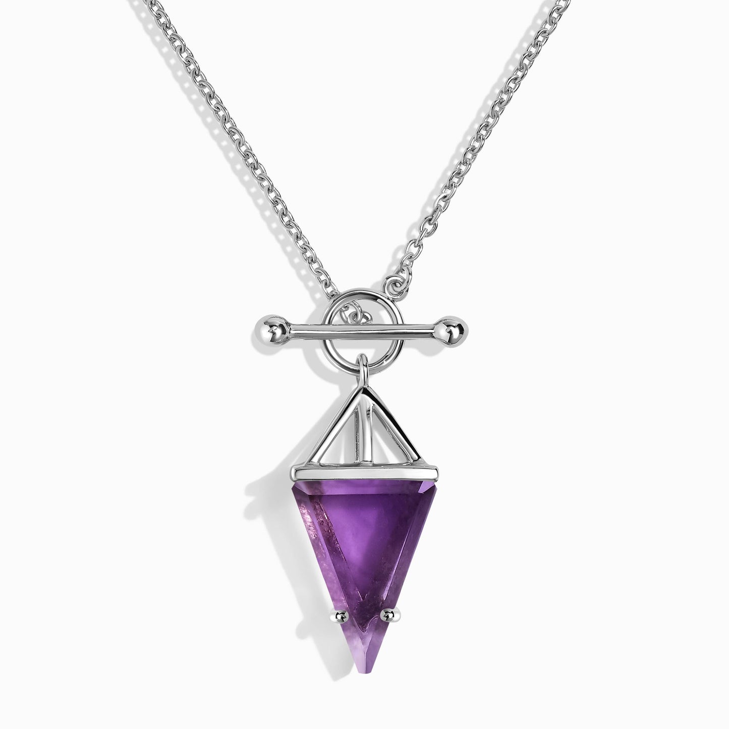Amethyst Necklace - Heroine T-Lock silver studio shot