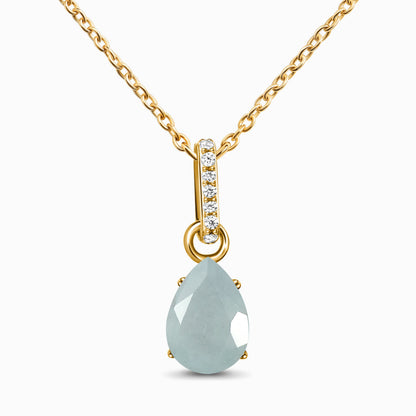 Sway necklace aquamarine yellow gold