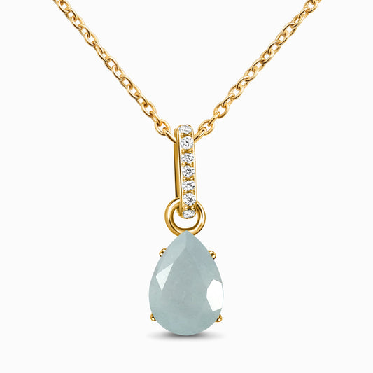 Sway necklace aquamarine yellow gold