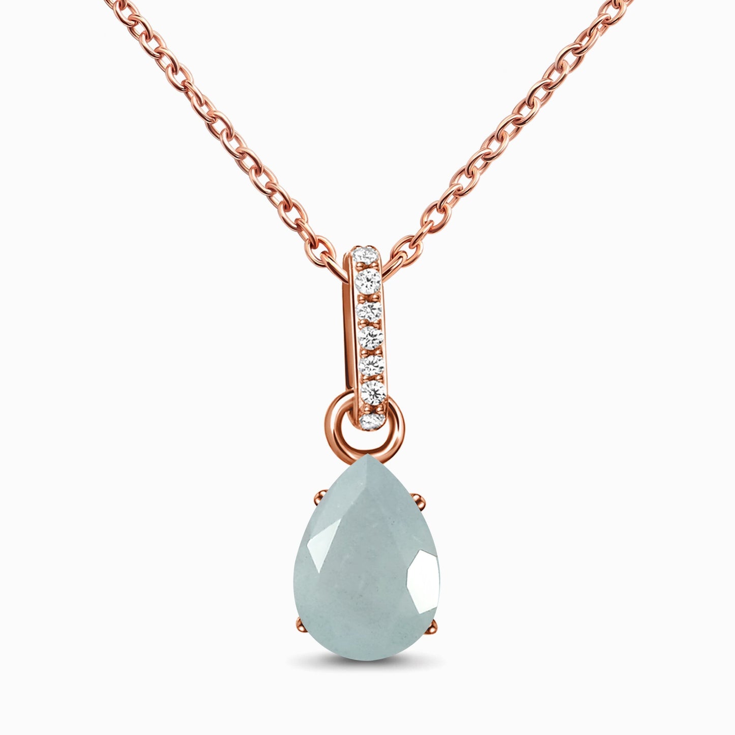 Divine Purpose Necklace rose gold, Aquamarine