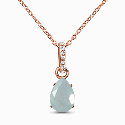 Divine Purpose Necklace rose gold, Aquamarine