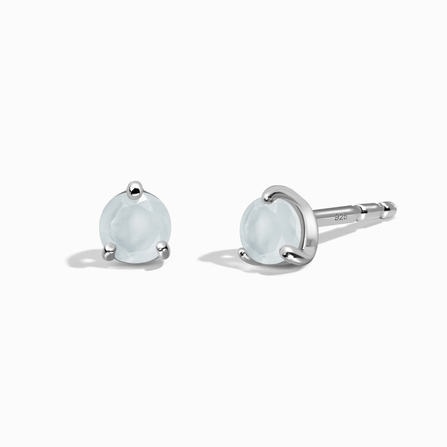 Aquamarine Round Studs - silver