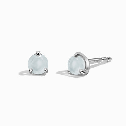 Aquamarine Round Studs - silver