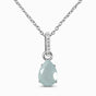Fine Aquamarine Lab Diamond Necklace Sway - March Birthstone
