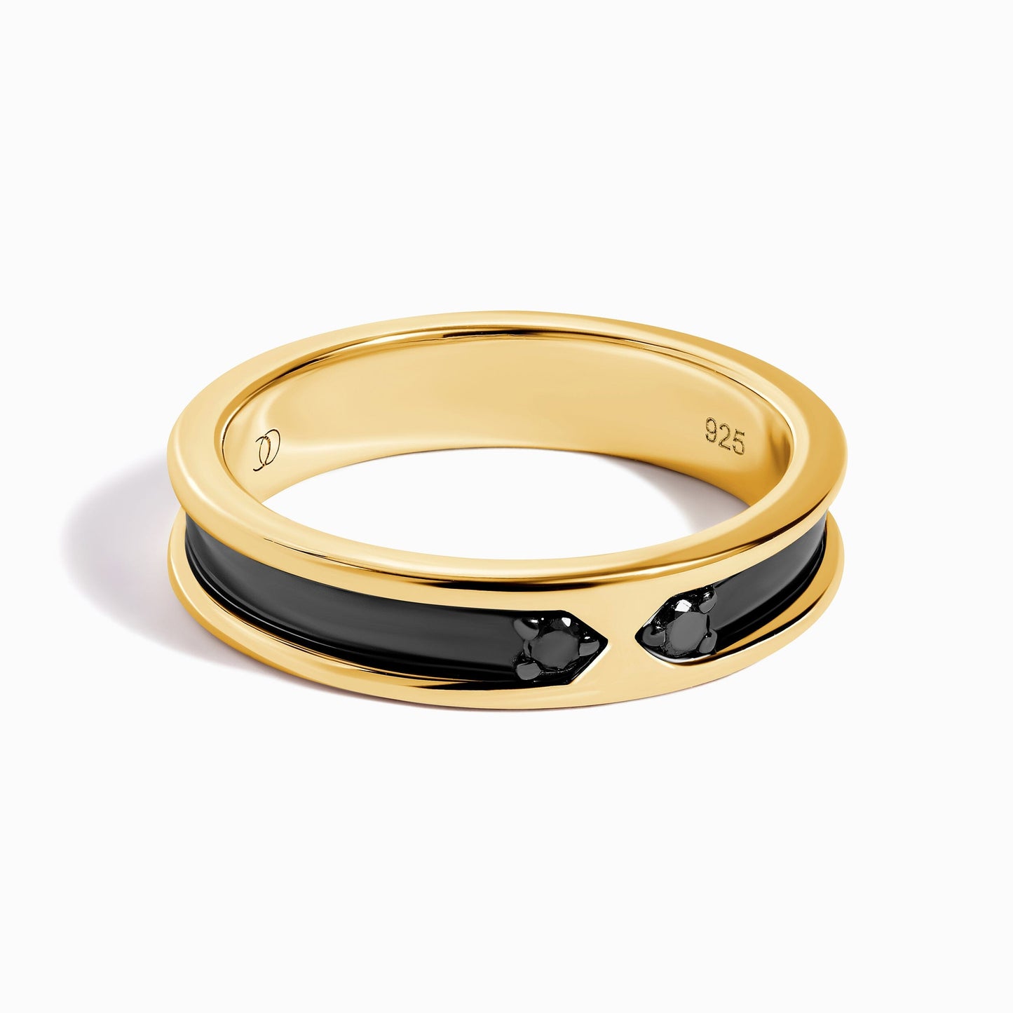 Black Onyx Unisex Ring - Individualist - Yellow Gold Vermeil