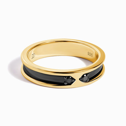 Black Onyx Unisex Ring - Individualist - Yellow Gold Vermeil