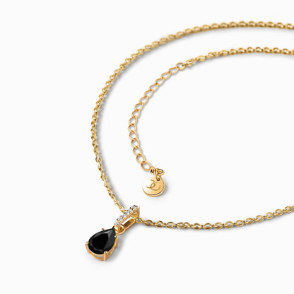 Black Onyx Necklace Sway - detail yellow gold