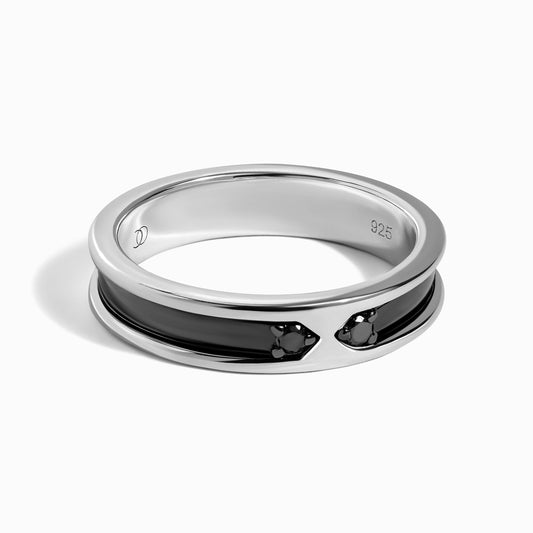 Black Onyx Unisex Ring - Individualist - Sterling Silver