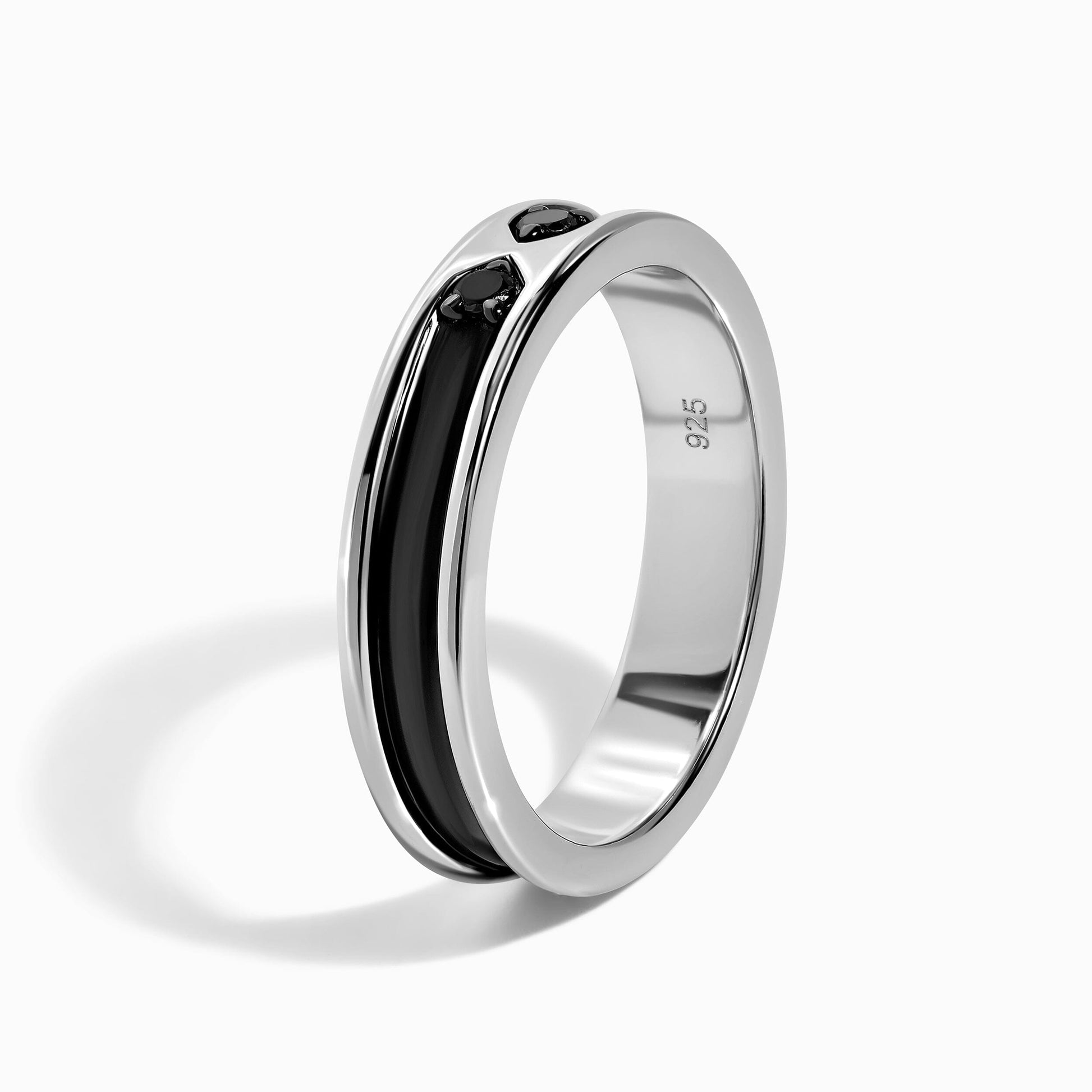 Black Onyx Unisex Ring - Individualist - detail silver