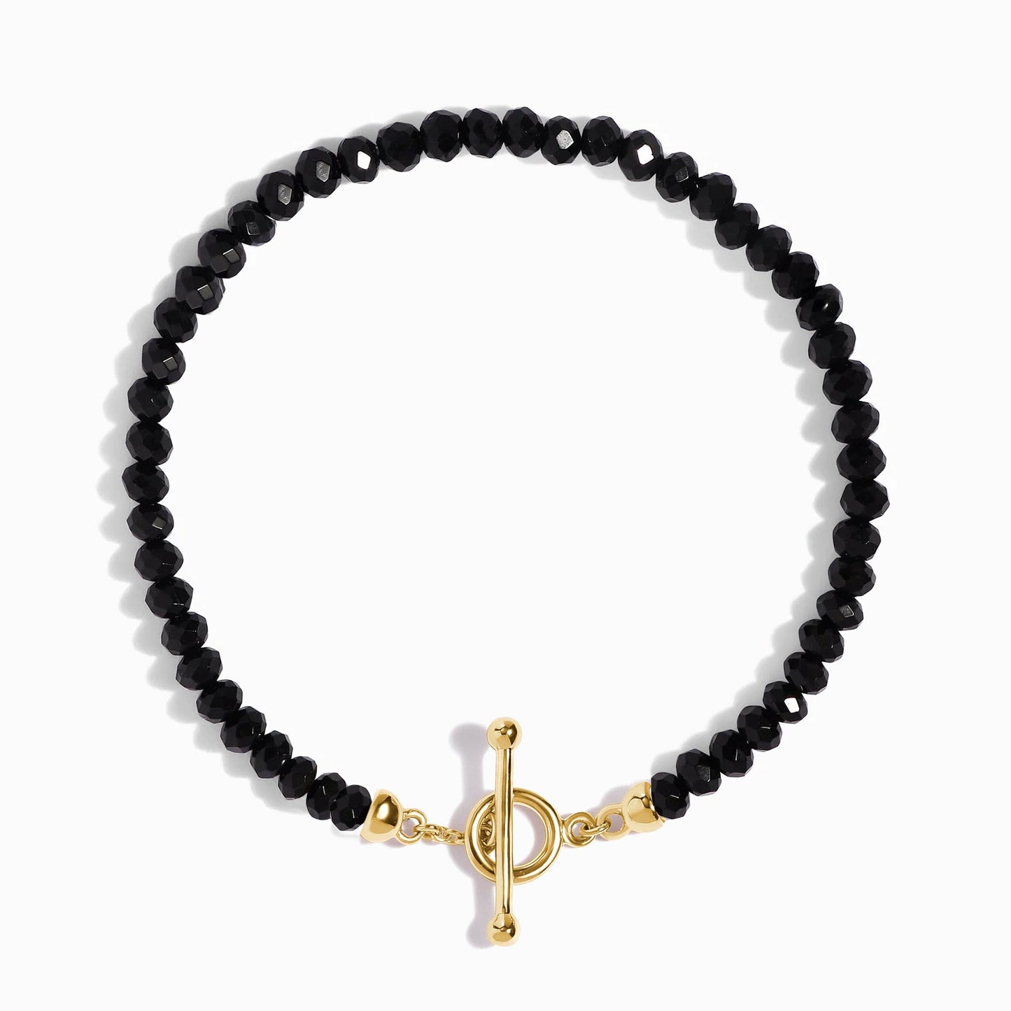 Black Obsidian Bracelet - Vibrations yellow gold