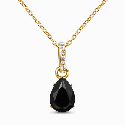 Black Onyx Necklace Sway - Yellow Gold Vermeil