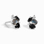Fine Black Obsidian Labradorite Lab Diamond Earrings - Orion