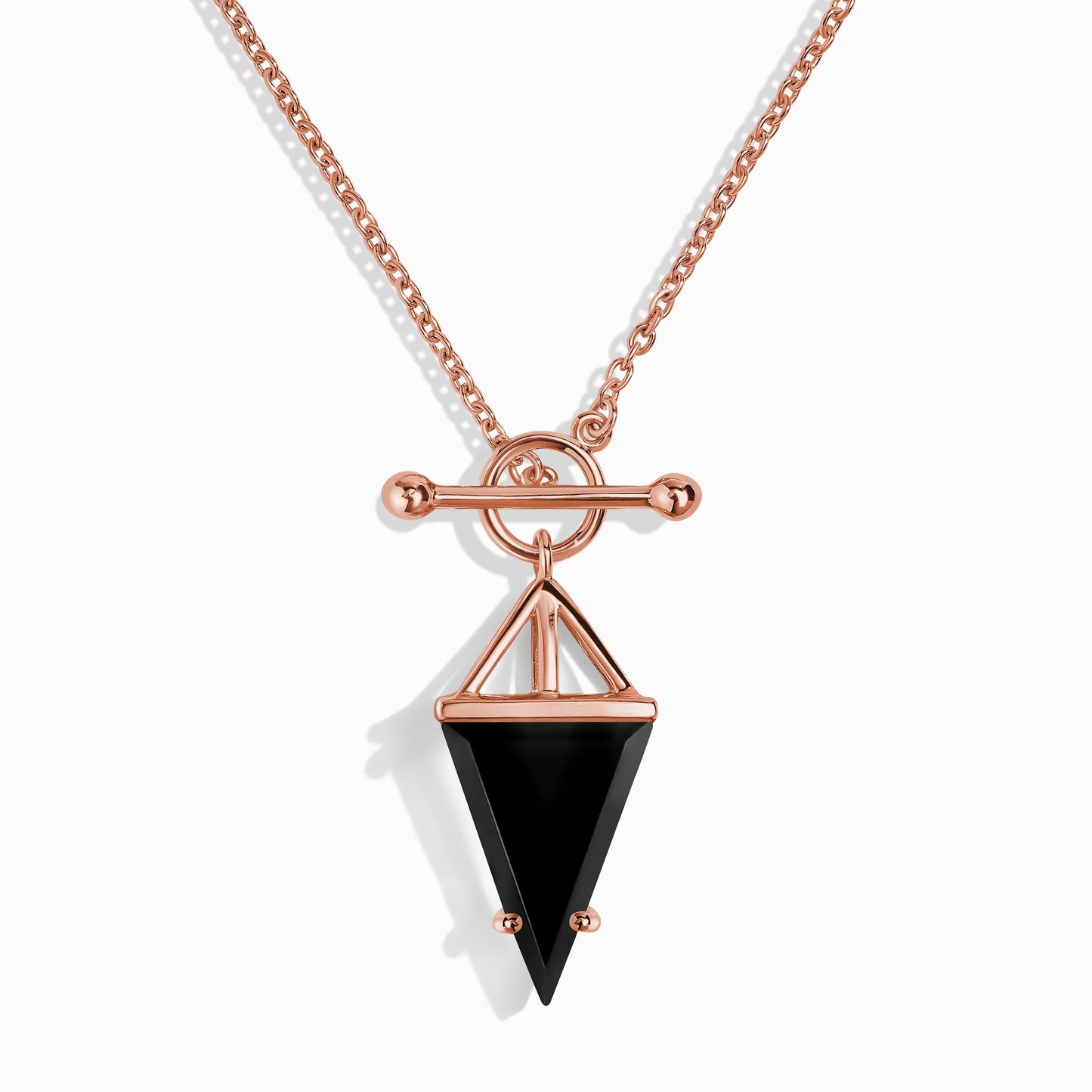 Black Obsidian Necklace - Heroine - rose gold vermeil