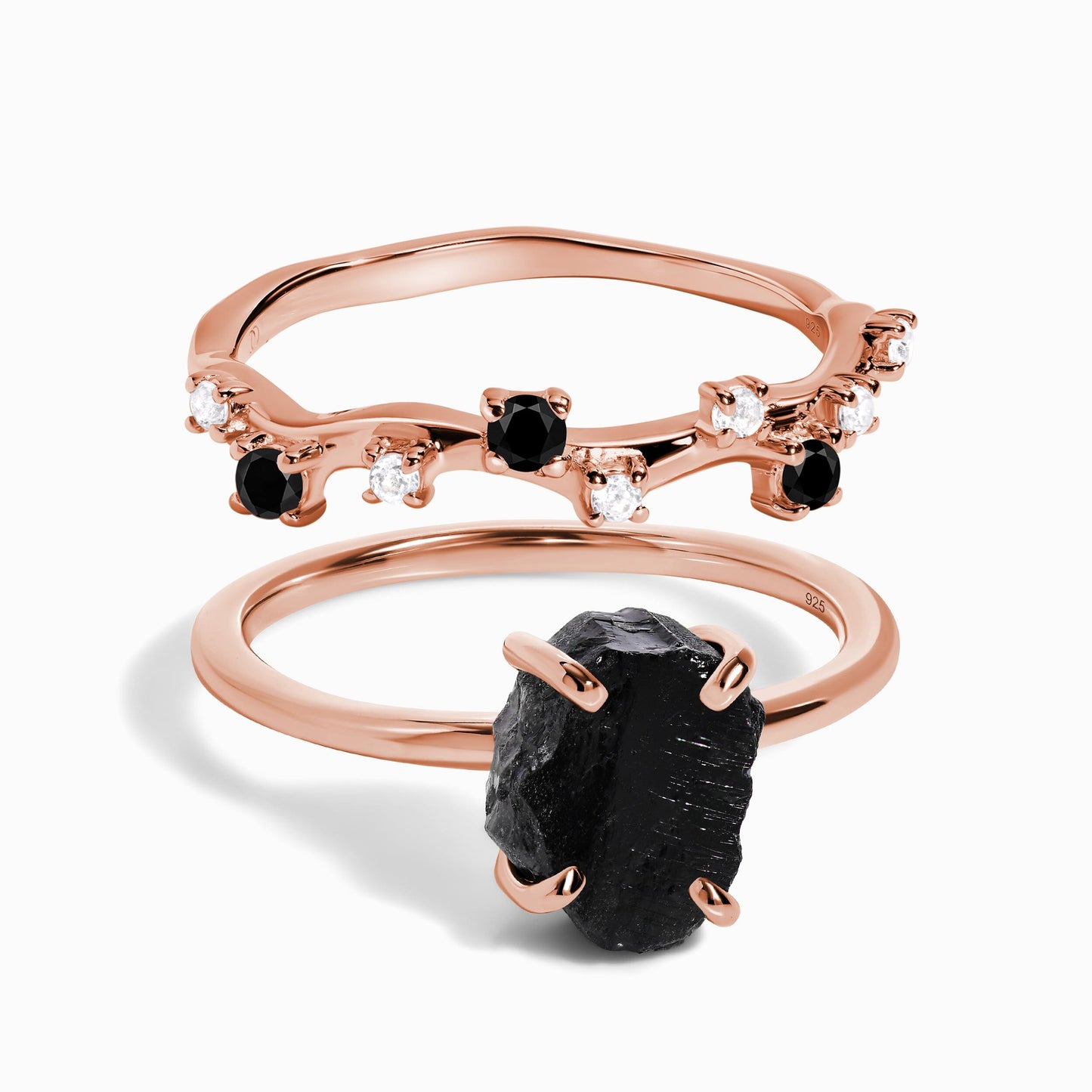 Petite Black Obsidian Ring rose gold