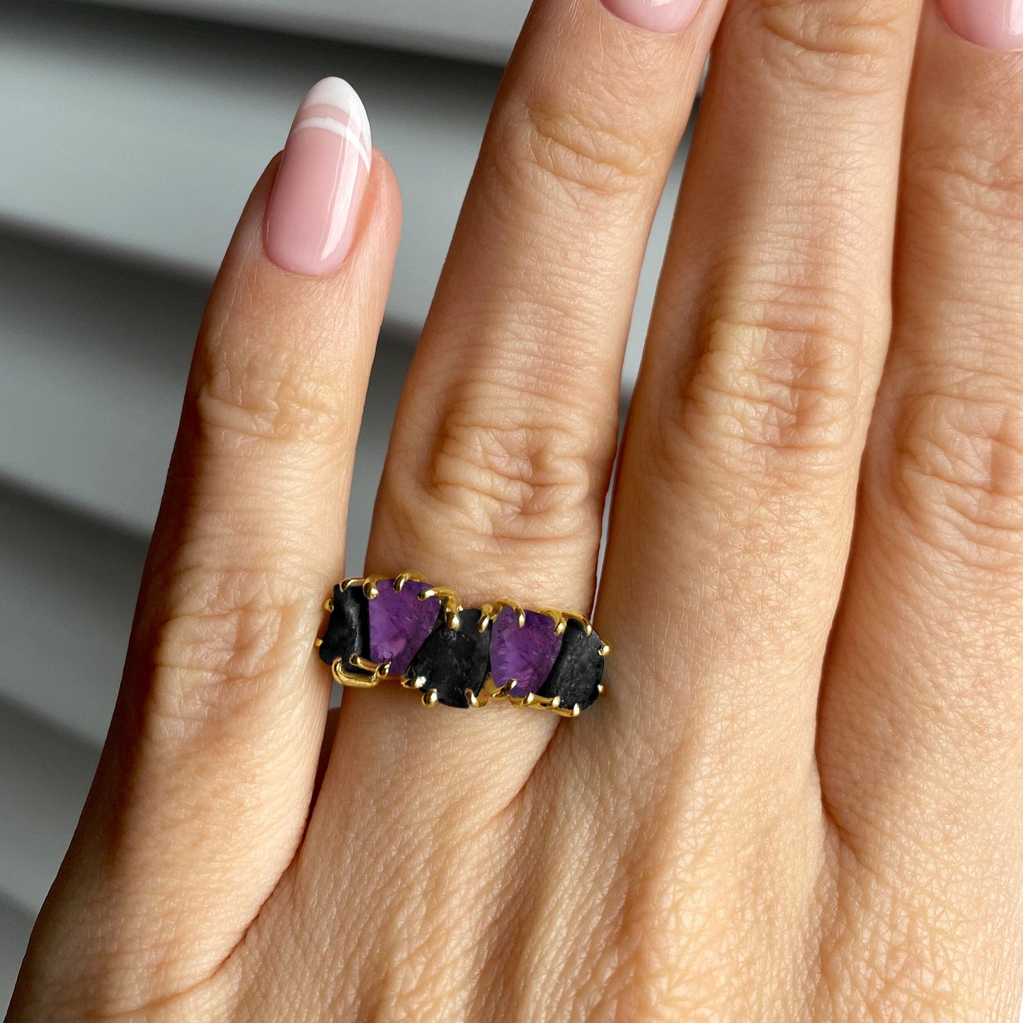 Raw Crystal Ring - Luminous - worn yellow gold