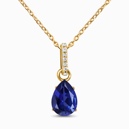 Sway necklace blue sapphire yellow gold