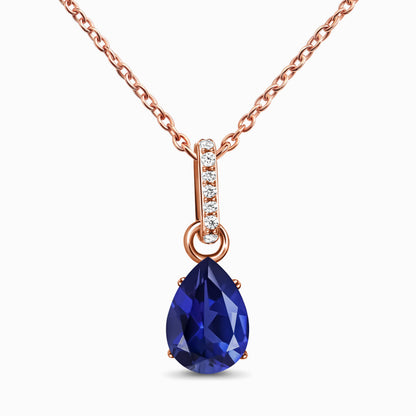 Sway necklace blue sapphire rose gold