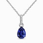 Fine Blue Sapphire Lab Diamond Necklace Sway - September Birthstone