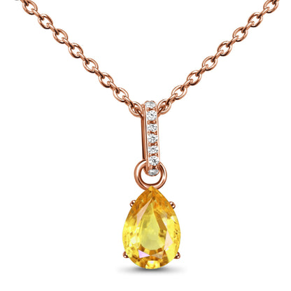 Divine Purpose Necklace rose gold, Citrine
