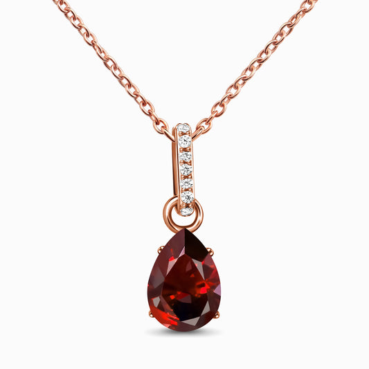Divine Purpose Necklace rose gold, Garnet