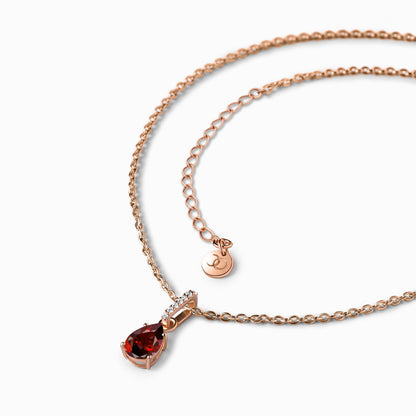 Capricorn Zodiac & January Birthstone Necklaces - rose gold detail