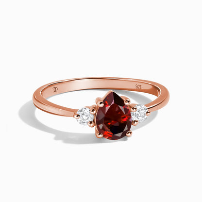 Garnet Ring - Lania - rose gold