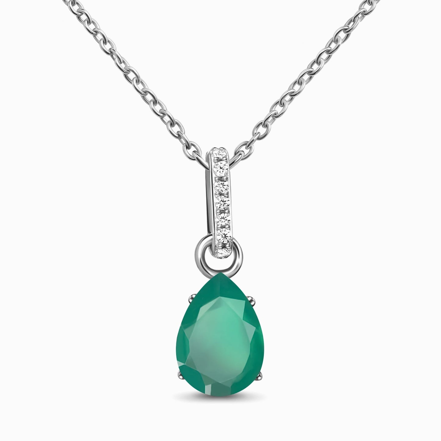 Divine Purpose Necklace silver, Green Onyx