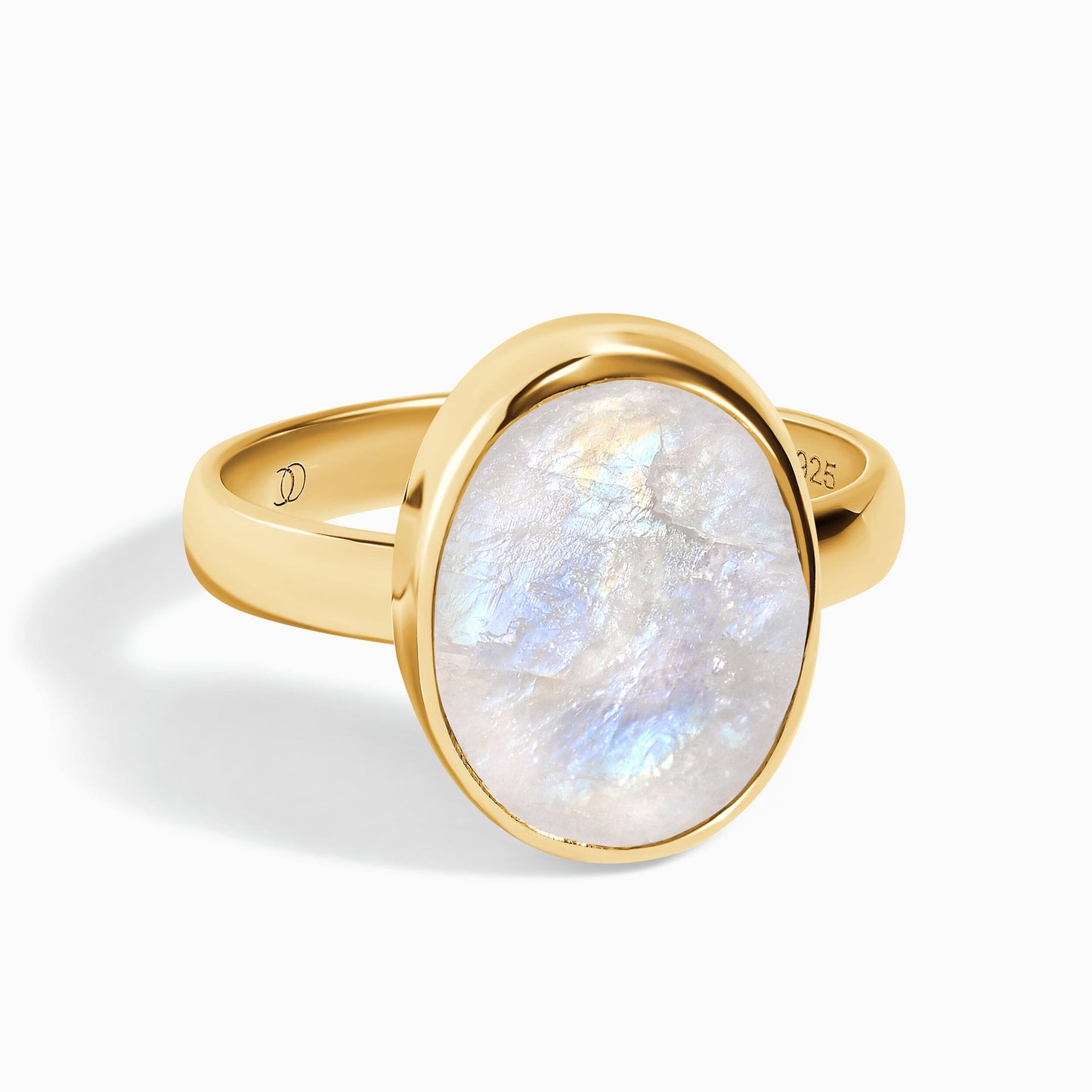 Moonstone Ring - Enfolded - yellow gold vermeil