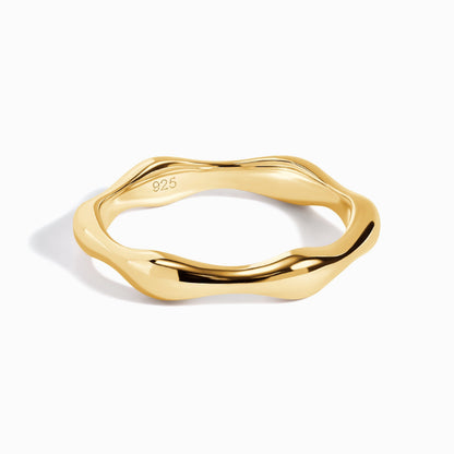 Citrine Pearl Treasure Magma Ring - yellow gold magma band