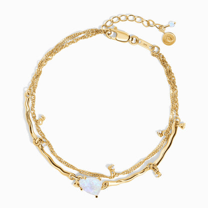 Moonstone Bracelet - Flow - yellow gold vermeil