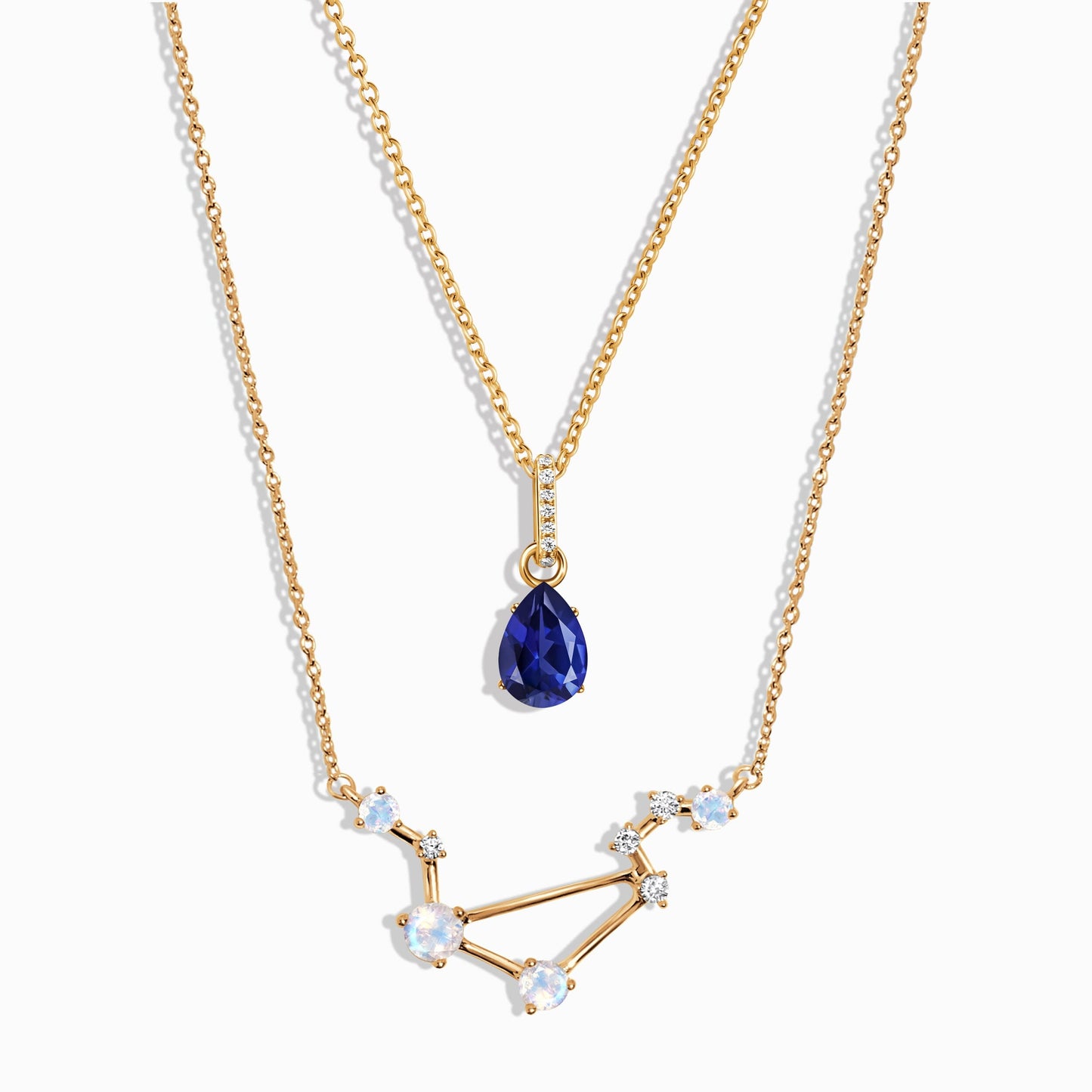 Libra Zodiac Necklace Set - yellow gold