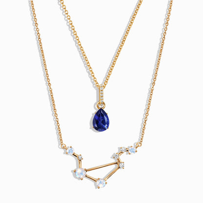 Libra Zodiac Necklace Set - yellow gold