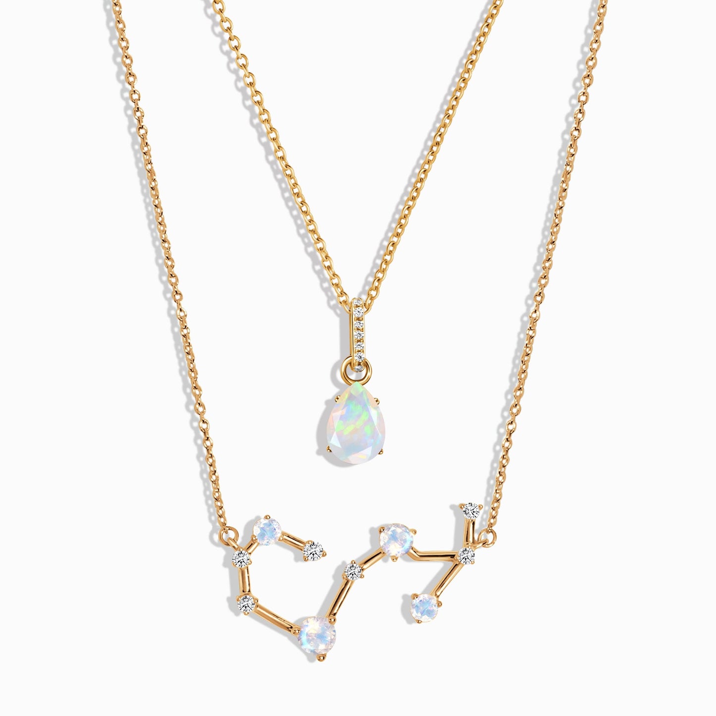 Scorpio Zodiac & October Birthstone Necklaces, yellow gold
