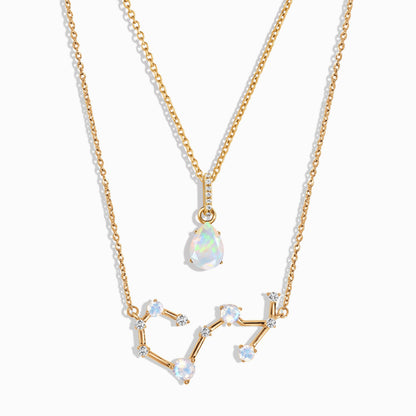Scorpio Zodiac & October Birthstone Necklaces, yellow gold