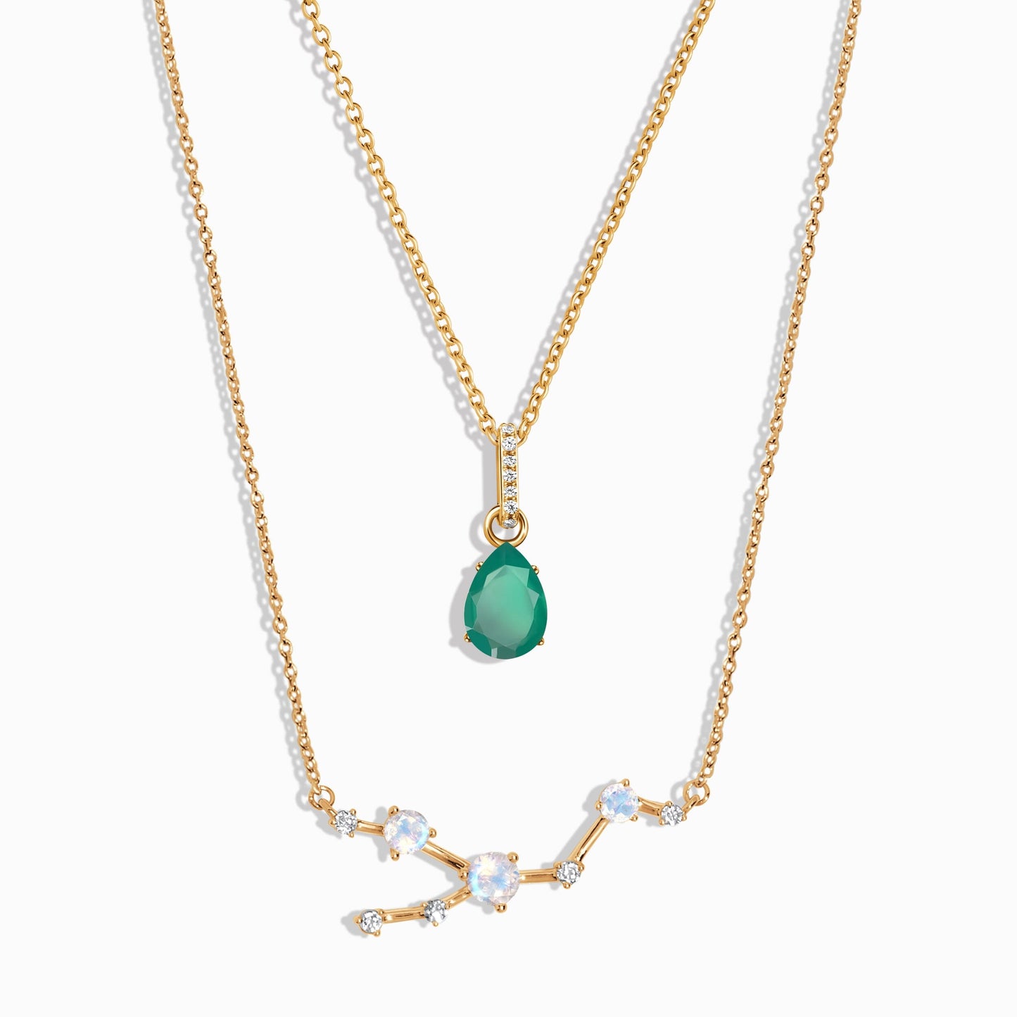 Taurus Zodiac Necklace Set - yellow gold