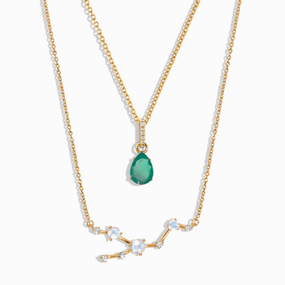 Taurus Zodiac Necklace Set - yellow gold
