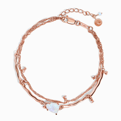 Moonstone Bracelet - Flow - rose gold vermeil