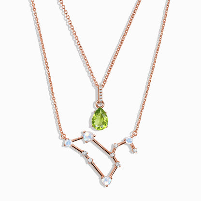 Leo Zodiac Necklace Set - rose gold