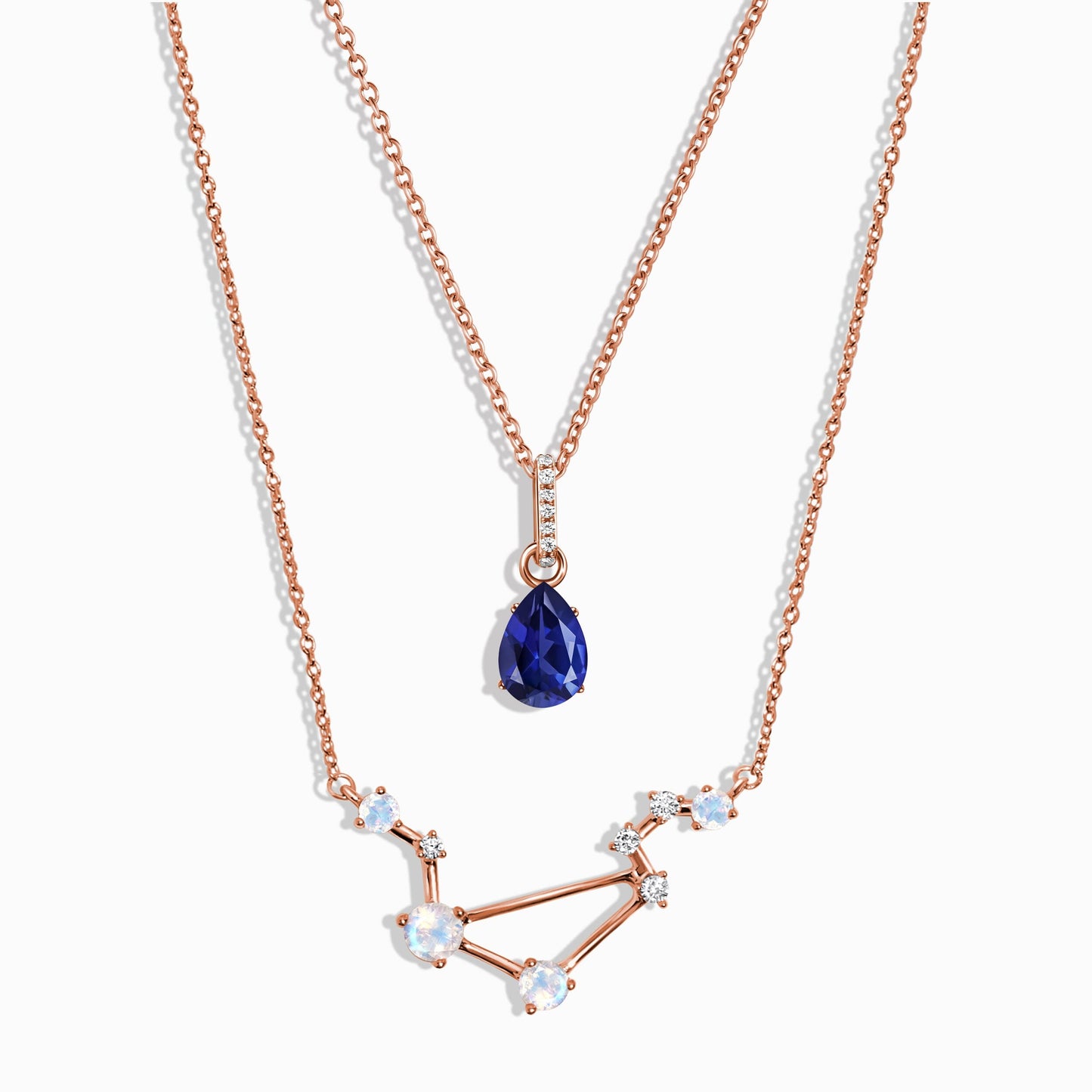 Libra Zodiac Necklace Set - rose gold